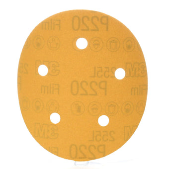 compare product 3M Hookit Gold Film D/F Disc 255L, Aluminum Oxide, Dry Only, 5