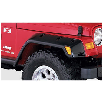 compare product Bushwacker Pocket/Rivet Style Front Fender Flares | 2-Piece Set, Black, Smooth Finish | 10029-07 | Fits 1997-2006 Jeep Wrangler TJ