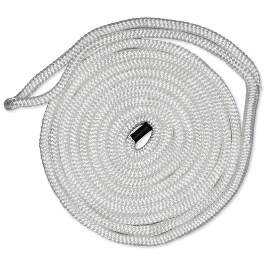 CMP Cordage CDL1215WH, Dock Line, 1/2" Diameter - 15' Length, Double Braid, White
