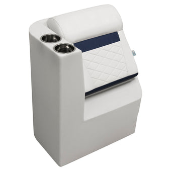compare product Wise DLX1305L-1904 DLX Series Pontoon Left Radius Lean Back Recliner - White/Mariner Blue