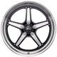 BILLET SPECIALTIES BRS23540L6516 Wheel - Street Lite - 15 x 4 in - 1.625 in Backspace - 5 x 4.50 in Bolt Pattern - Aluminum - Black Anodized/Machined Center - Polished Lip - Each