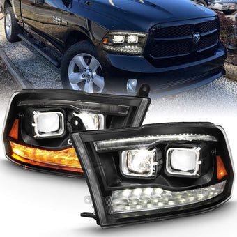 compare product LED PROJECTOR PLANK STYLE SWITCHBACK H.L HALO BLACK AMBER (OE STYLE)
