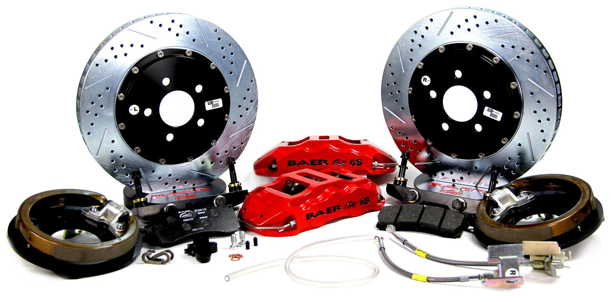 BAER BRAKES 4302416R-BKCZ Brake System (14" Rear Extreme+ w/Park Brake Red 67-69 GM F Body), 1 Pack