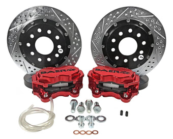 compare product Baer Brake System, SS4 Plus, Front, 4 Piston Caliper, 11.62 in Drilled/Slotted, 2-Piece Iron Rotor, Aluminum, Red Powder Coat, Kit