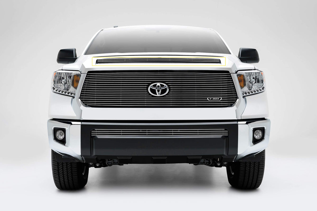 Billet Grille, Polished, 1 Pc, Overlay Compatible with Tundra (2014-2021), Does Not Fit Vehicles with Camera - PN #21964