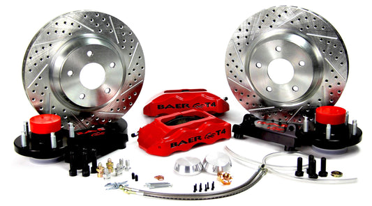 BAER BRAKES 4261291R-BKCZ Brake System (13" Front Track4 Red 70-74 Ford/Mercury Drum Brake Spindle Only), 1 Pack