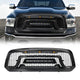 AM AMERICAN MODIFIED Front Armor Grille with Off Road LED Light Bar Compatible with 2013 to 2018 Dodge Ram 1500 Models, Glossy Black