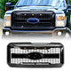 AMERICAN MODIFIED Raptor Front Grille with Amber LED Lights and Emblem Base Compatible with 2011 to 2016 Ford F250/350/450/550 Models, Glossy Black