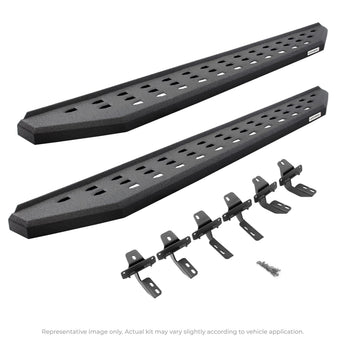 compare product Go Rhino RB20 Running Boards & Brackets | Galvanized Steel, Protective Bedliner Coating | 69434680T | Fits 2005-2025 Nissan Frontier, Crew Cab