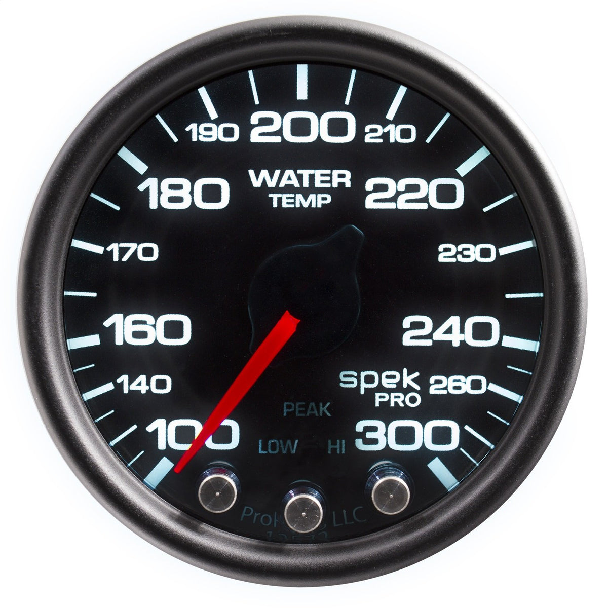 AUTO METER P34652 Gauge Water Temp (Spek-Pro 2 1/16", 300ºf, Stepper Motorwith Peak & Warn, Blk/Smoke/Blk, Spek-Pro)
