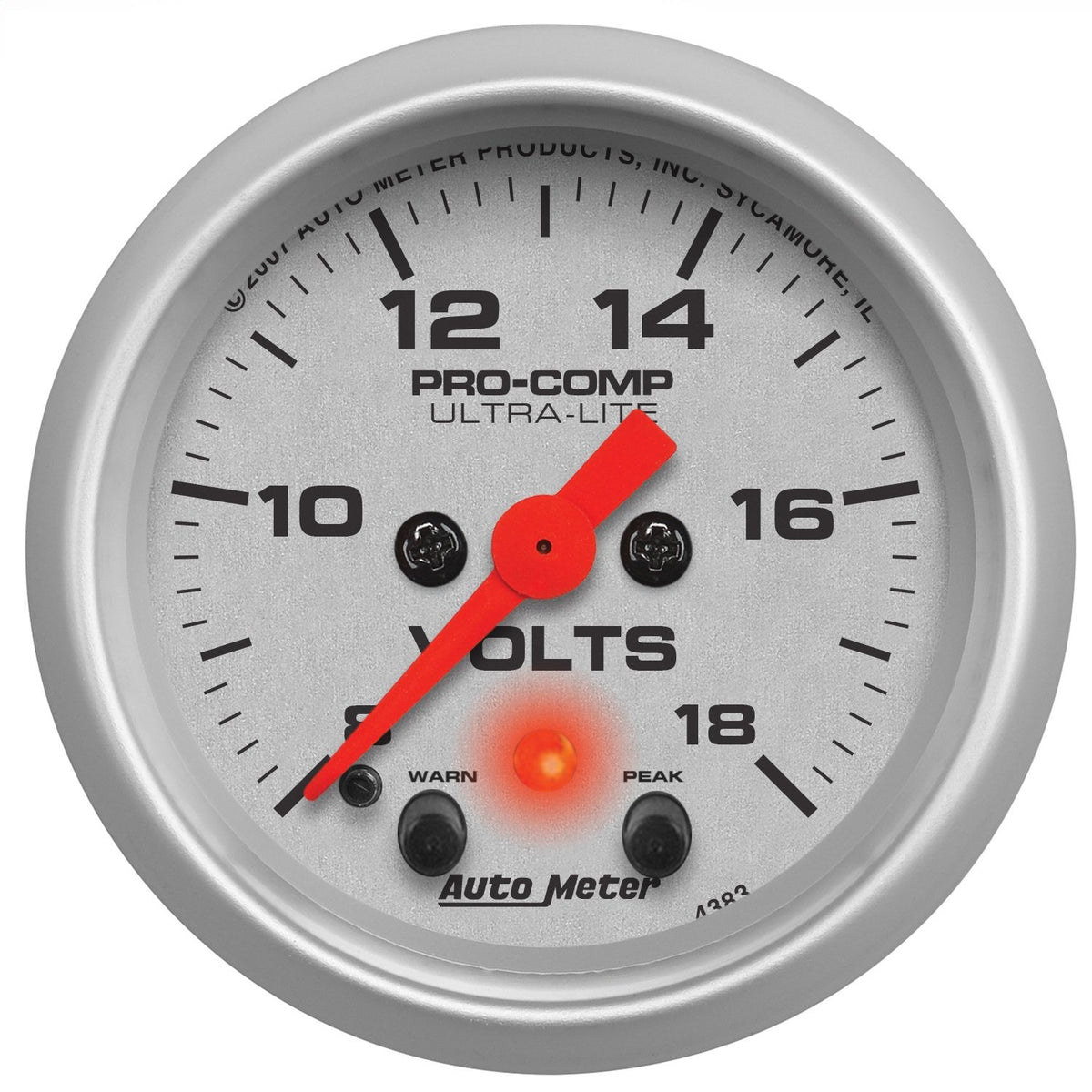 Auto Meter 4383 Ultra-Lite Electric Voltmeter Gauge,2.3125 in.