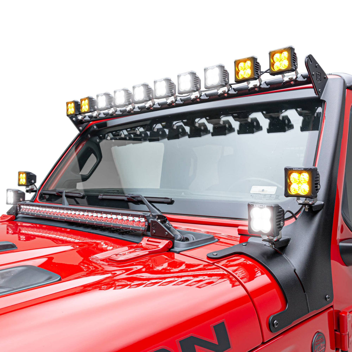 ZROADZ Z934931-KIT4AW Front Roof LED Kit 2019-2022 Jeep Gladiator Black