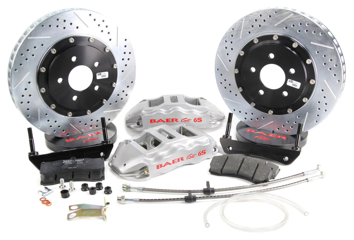 BAER BRAKES 4302136S-BKCZ Brake System (14" Rear Extreme+ w/Park Brake Silver 99-14 GM 1500/SUV W/Rear Disc Brake), 1 Pack