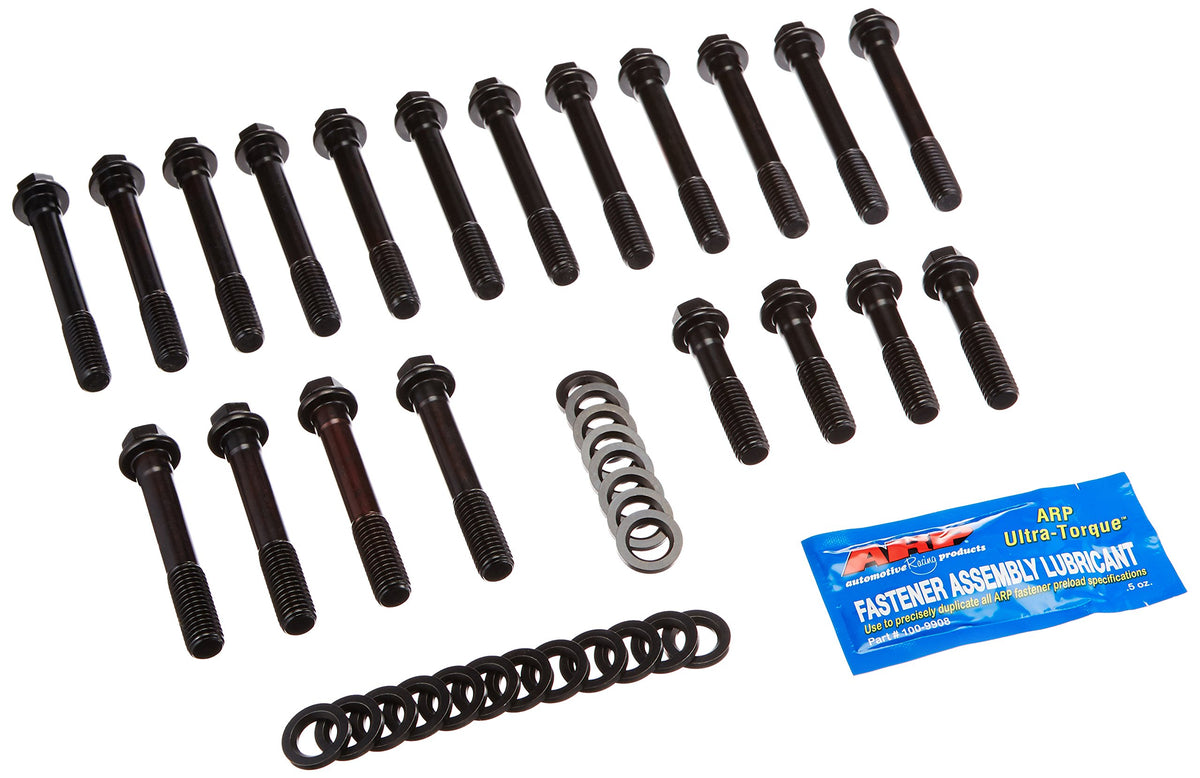 ARP 190-3607 Cylinder Head Bolt Kit, High Performance Series, Hex Head, Chromoly, Black Oxide, D port, Compatible with Pontiac V8, Kit