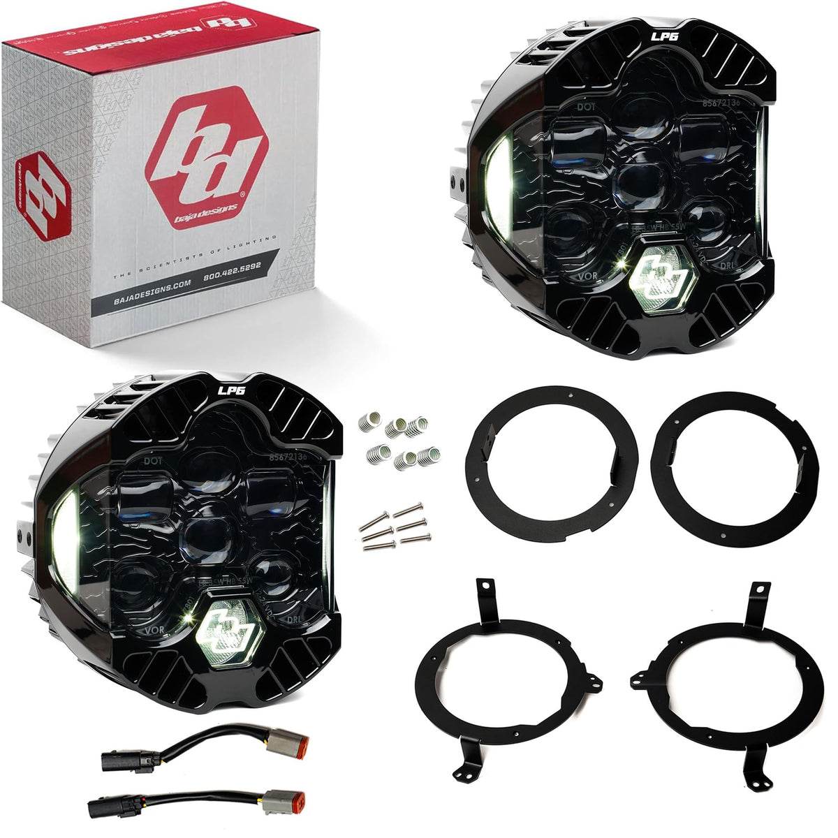 Baja Designs DOT LP6 LED Headlight Kit for 2007-2018 Jeep Wrangler JK