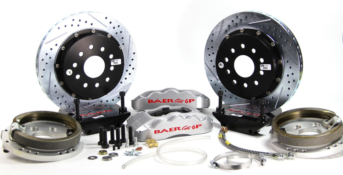BAER BRAKES 4262181S-BKCZ Brake System (14" Rear Pro+ w/Park Brake Silver Ford 9" 5 on 5 Small Bearing), 1 Pack