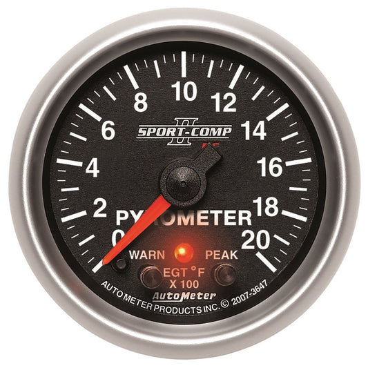 Auto Meter 3647 2-1/16" 0-2000 F Full Sweep Electric Pyrometer E.G.T. (Exhaust Gas Temperature)