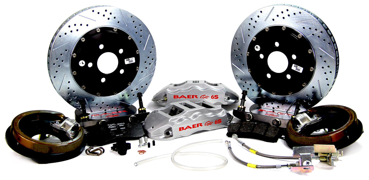 BAER BRAKES 4302379S-BKCZ Brake System (14" Rear Extreme+ w/Park Brake Silver 70-74 GM F Body), 1 Pack