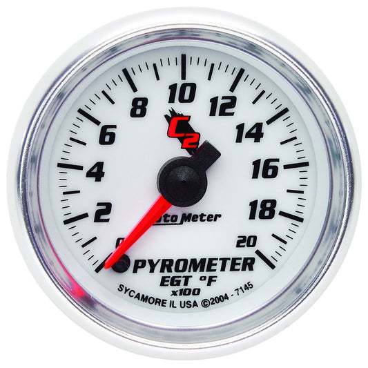 Auto Meter 7145 C2 2-1/16" 0-2000 F Full Sweep Electric Pyrometer E.G.T. (Exhaust Gas Temperature)