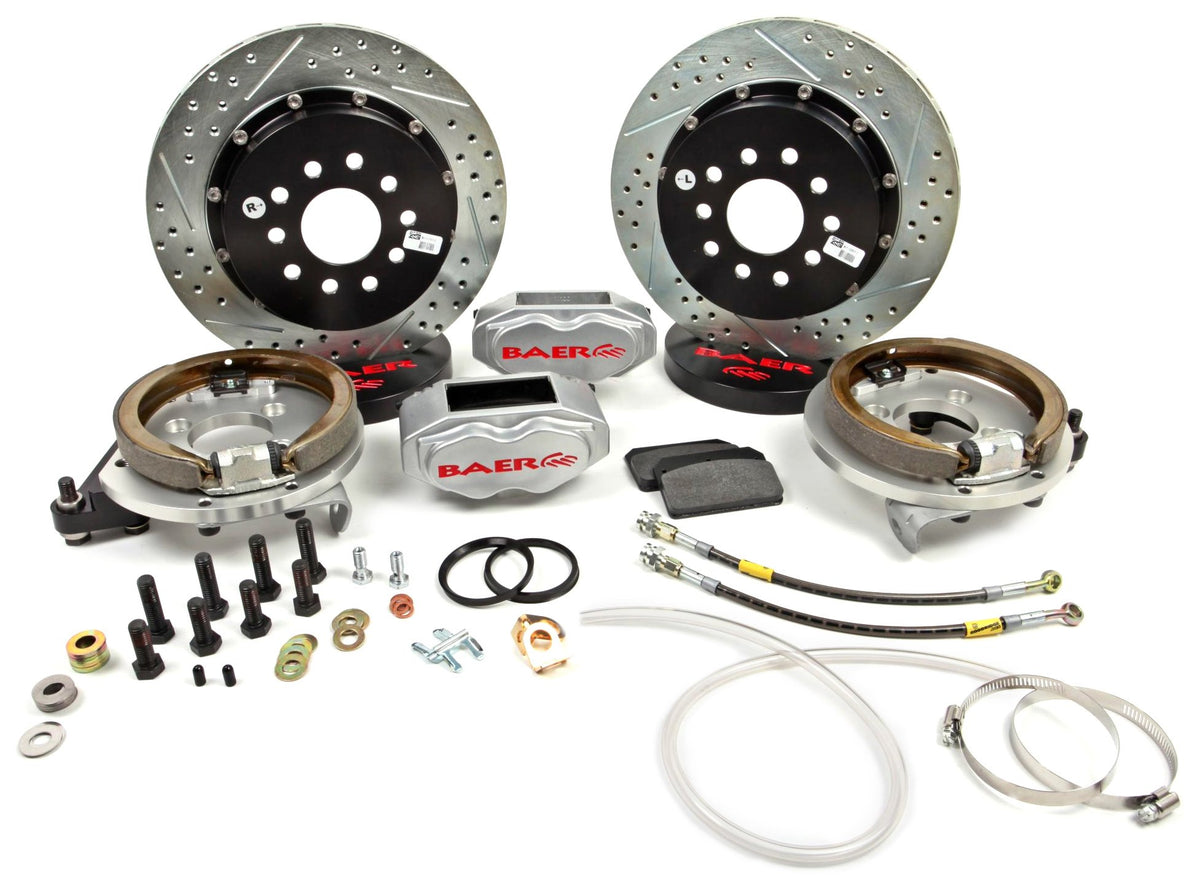 BAER BRAKES 4262250S-BKCZ Brake System (13" Rear SS4+ w/Park Brake Silver 65-66 Mustang Orig Standard Bearing Rear), 1 Pack