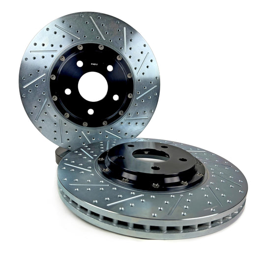 Baer Brakes 2301064 EradiSpeed+ Front 2-piece Brake Rotors Slotted Drilled Zinc Plated