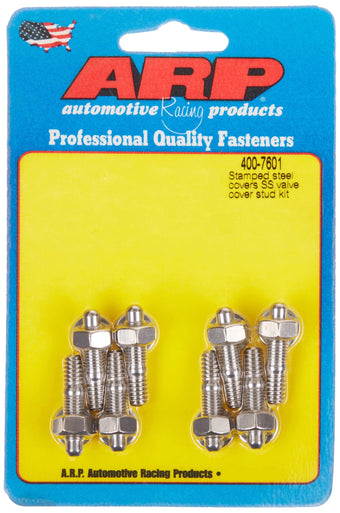 compare product ARP 4007601 Valve Cover Studs With Hex Nuts, Polished Stainless Steel, Package Of 8, For Select Stamped Steel Covers