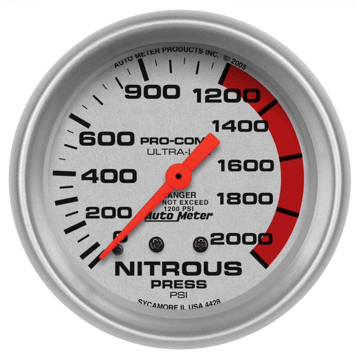 Auto Meter 4428 Ultra-Lite Mechanical Nitrous Pressure Gauge,2.625 in.