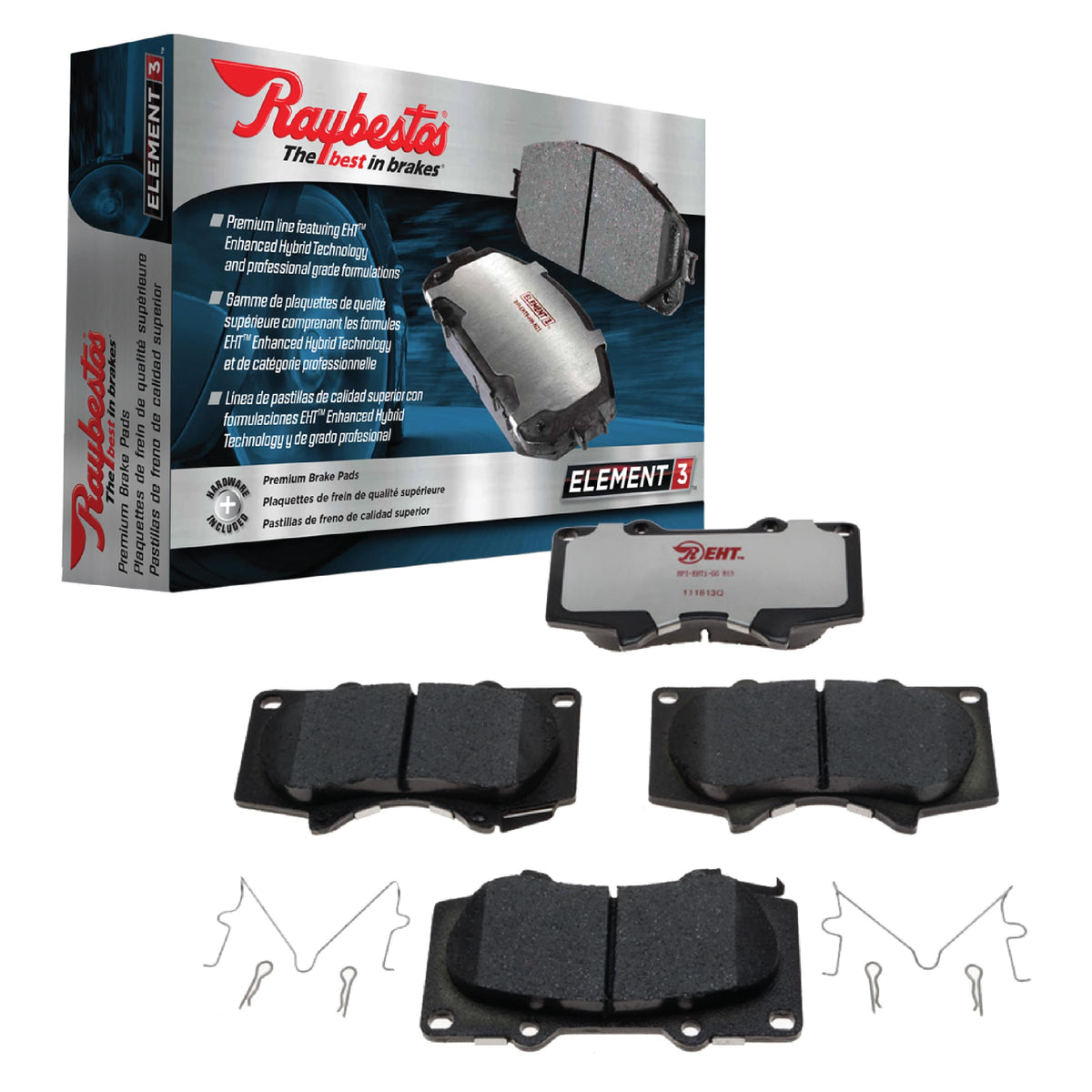 Raybestos Element3 Automotive Replacement Front Brake Pad for Selected Toyota (Prius), Lexus (CT200h) Model Years (EHT1184AH)