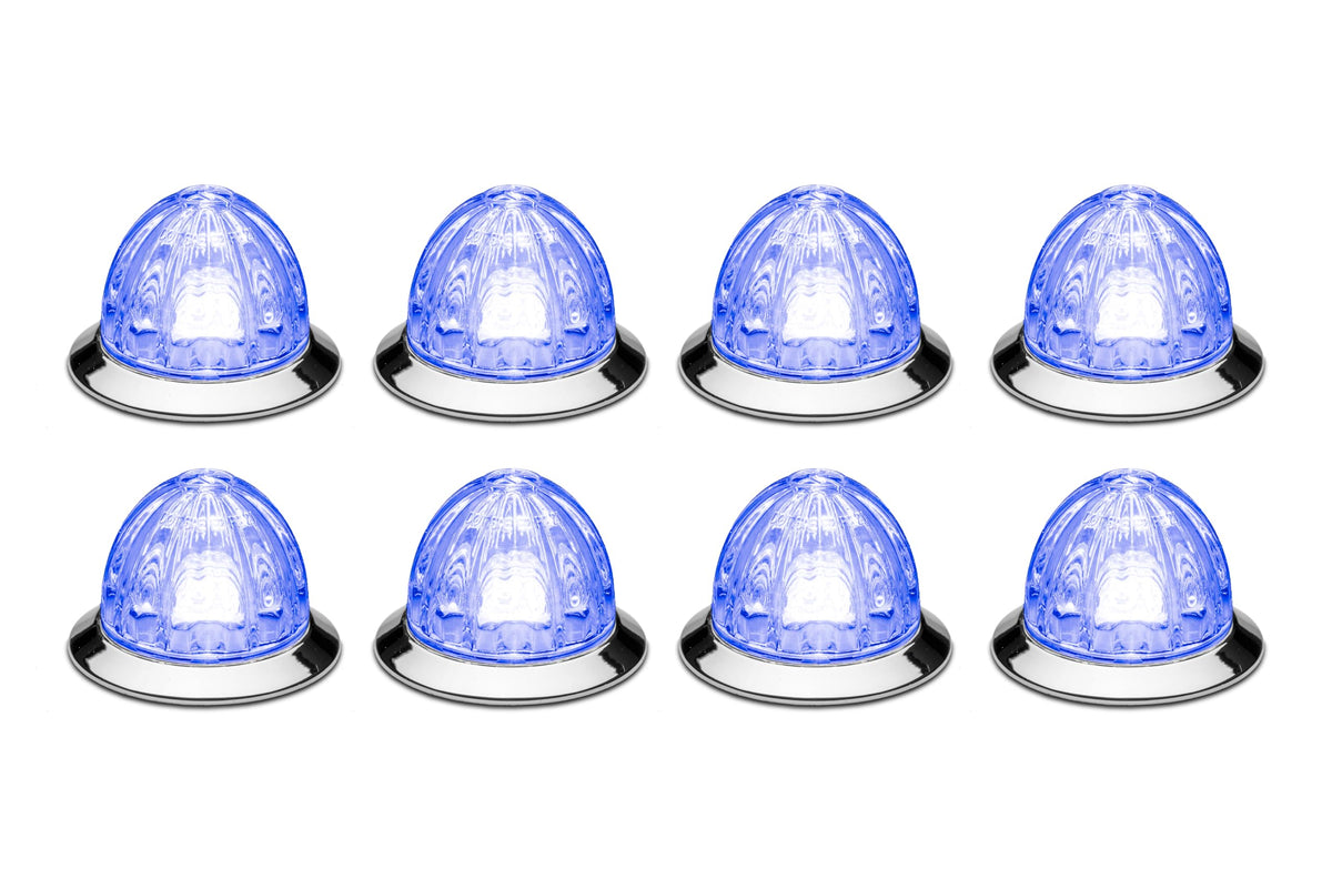 RoadWorks Hero Mini Watermelon 8 Pack Lights with Clear Lens and Blue LEDs, 2-Wire