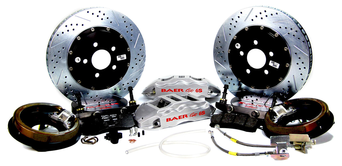 BAER BRAKES 4302471S-BKCZ Brake System (14" Rear Extreme+ 5 Lug w/Park Brake Silver 60-87 GM C-10 Truck), 1 Pack