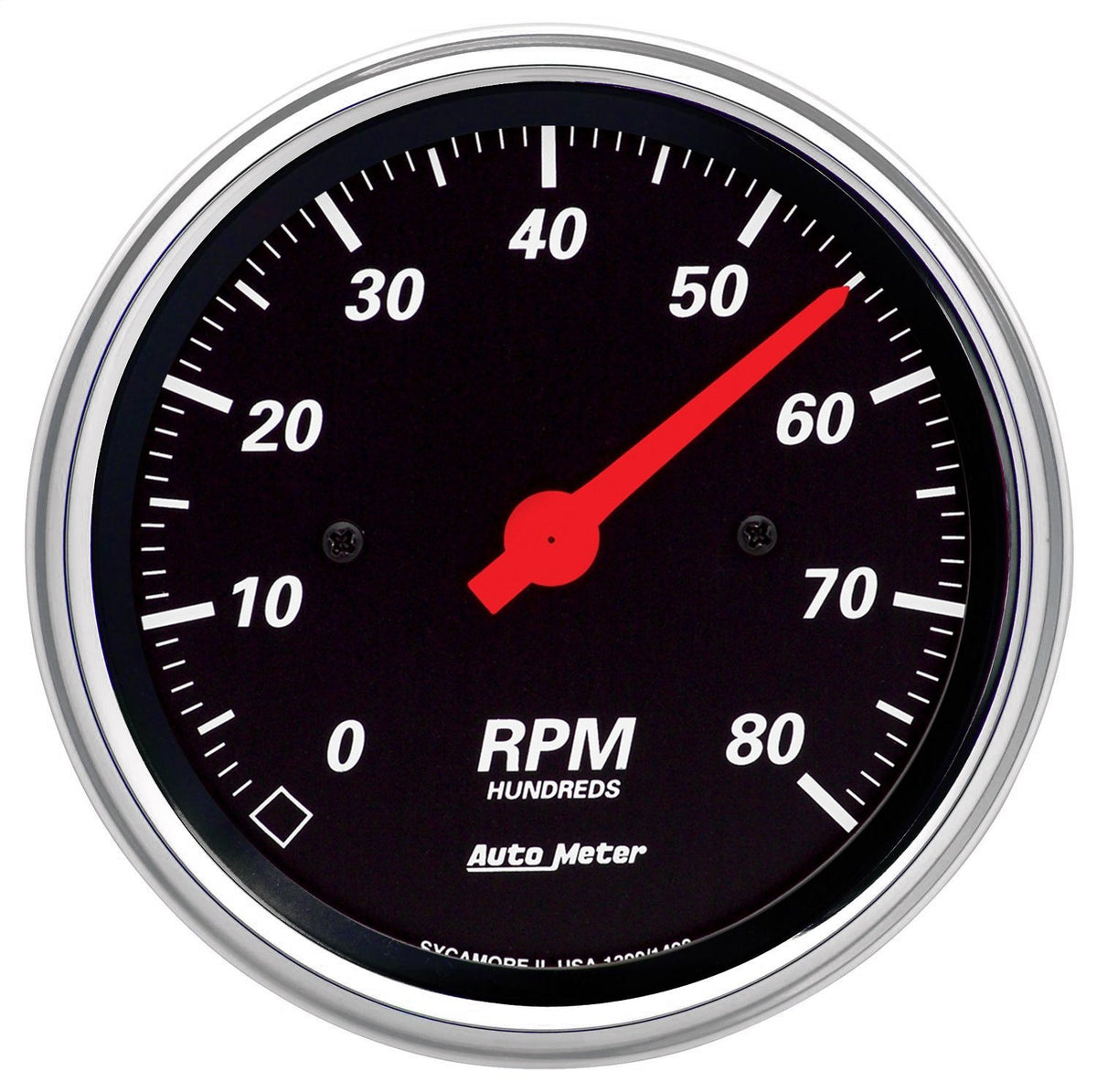 AUTO METER 1490 Designer Black Dash Electric Tachometer Chrome Bezel, 3.375 in.