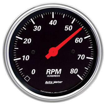compare product AUTO METER 1490 Designer Black Dash Electric Tachometer Chrome Bezel, 3.375 in.