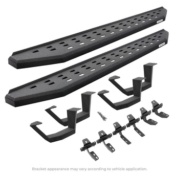 compare product Go Rhino RB20 Running Boards, Mounting Brackets, & 2 Pair of Drop Steps | Galvanized Steel, Protective Bedliner Coating | 6940488020T | Fits 2019-2025 Chevrolet Silverado/GMC Sierra (See Description)