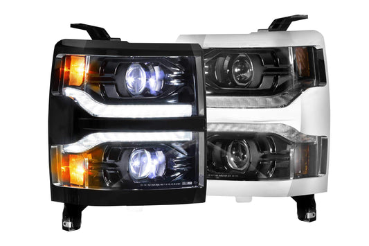 Morimoto XB LED Headlights (Black Bezel), Fits 2014-2015 Chevrolet Silverado 1500, Plug and Play Upgrade, DOT Approved Assembly with Switchback Sequential Turn Signals & UV Coated Lens (1x LF543)