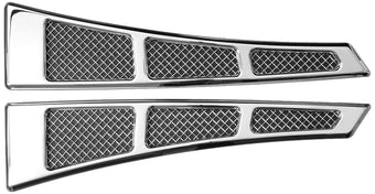 compare product T-Rex 54007 Upper Class Small Mesh Aluminum Chrome Finish Side Vent Tape for Chevrolet Silverado 1500