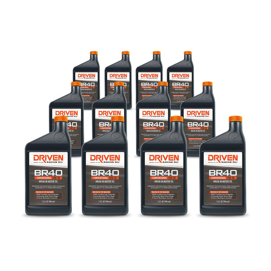 Driven Racing Oil BR40 Conventional Break In Motor Oil 10w-40 (12 Quart Bottles)