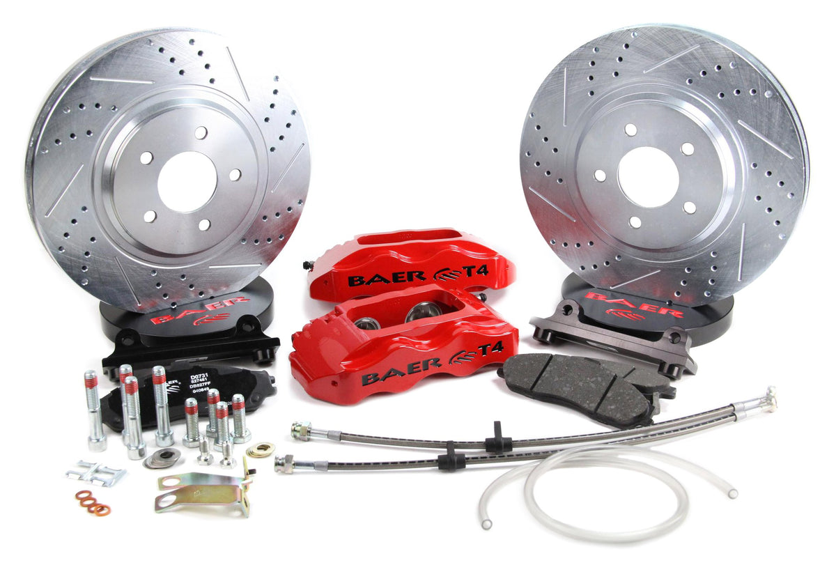 BAER BRAKES 4301396R-BKCZ Brake System (13" Front Track4 Red 98-02 OE Spindle Not Included), 1 Pack