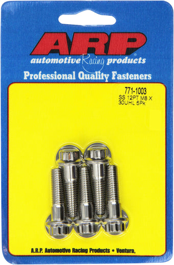 compare product ARP (771-1003) M8 x 1.25 x 30 12pt SS Bolts (5/pkg)
